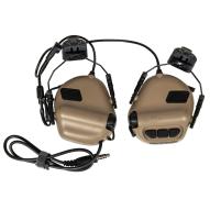PMR Radio and accessories M32H  Active noise reduction headset  for ARC rails - Coyote Brown