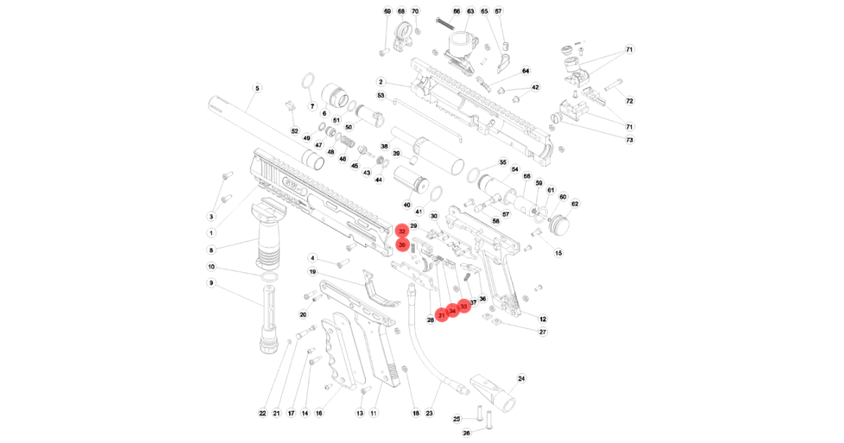 SW-1 Part# 31-35 Trigger Assembly | Paintball Shop