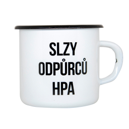 Plechový hrnek "Slzy odpůrců HPA" - Bílý