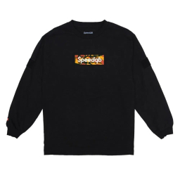 SpeedQB Vertical Orange Box T-shirt, Longsleeve - Black