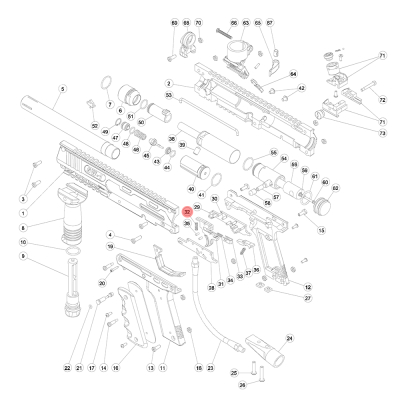 SW-1 part #32 - Trigger spring                    