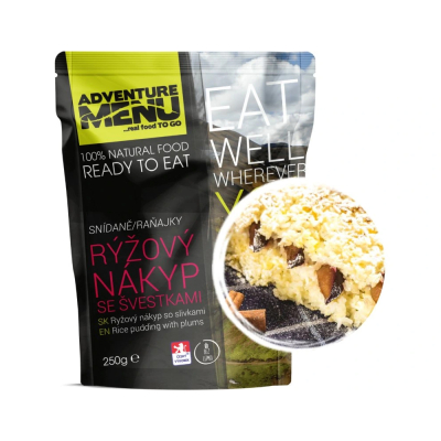 Adventure menu Rice Pudding with Plums                    