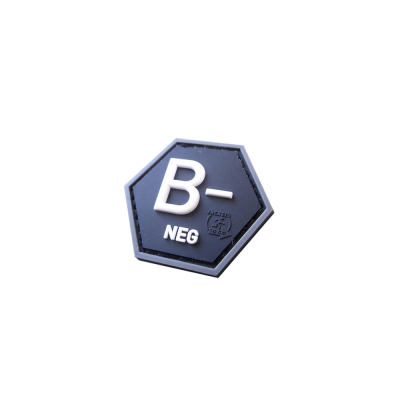 Bloodtype B Neg Hexagon Patch, 3D                    
