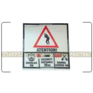 INFLATABLE BUNKERS/ SAFETY NETS Paintball Field Sign 90x90cm