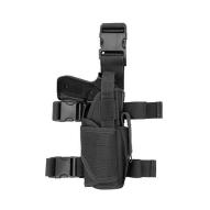 Tactical Equipment GFC Modular Thigh Pistol Holster with Magazine Pouch, black