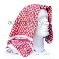 Pokrývky hlavy a krku Mil-Tec Šátek na krk, "Shemagh"  bílá/červená