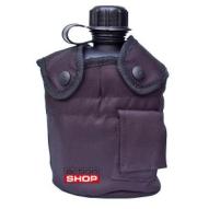 SALES US polymer water canteen with cup and cover, black