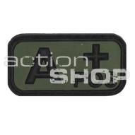 MILITARY MFH blood group patch "A POS", 3D, black-olive