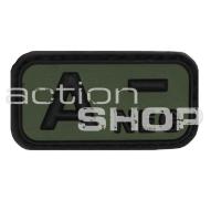 MILITARY MFH blood group patch "A NEG", 3D, black-olive