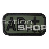 Patches, Flags MFH blood group patch "AB POS", 3D, black-olive