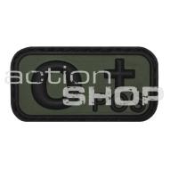 Patches, Flags MFH blood group patch "O POS", 3D, black-olive