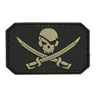 Nášivky, Vlajky Nášivka "Pirate Skull" 3D, černá