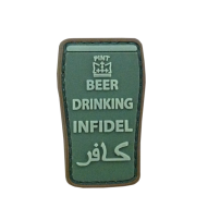 MILITARY Patch Beer Drinking Infidel, olive