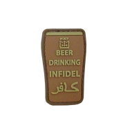 MILITARY Patch Beer Drinking Infidel, tan