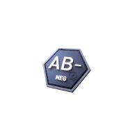 Patches, Flags Bloodtype AB Neg Hexagon Patch, 3D