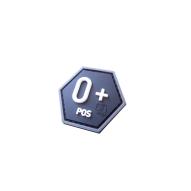 Bloodtype 0 Pos Hexagon Patch, 3D