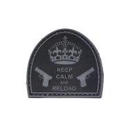 Patches, Flags Keep Calm And Reload Patch, Black, 3D