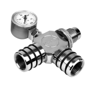 Fill Stations and Accessories Manta Air Line Splitter W. Pressure Gauge